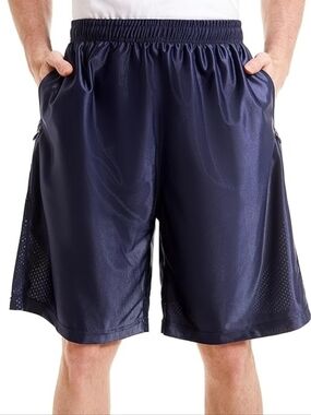 Vintage 90s Navy Elastic Waist Basketball Shorts